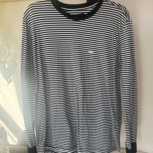 Black and White Striped Men's Shirt